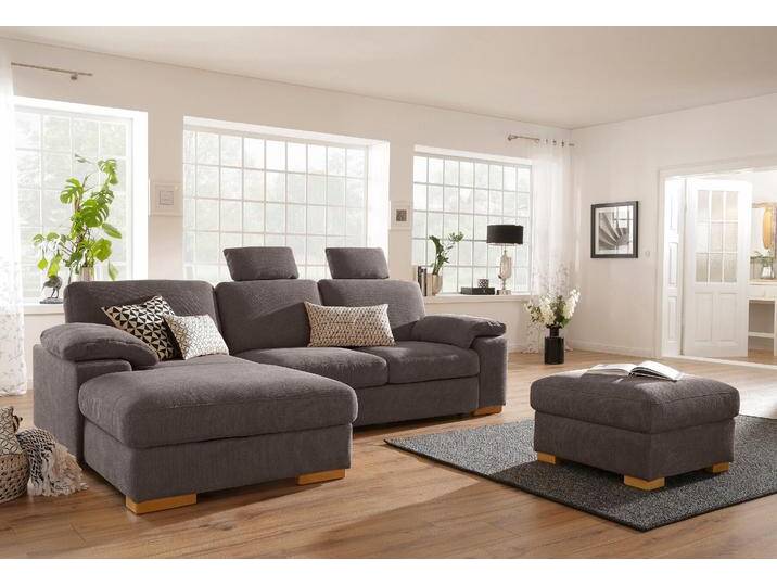 Ecksofa HOME AFFAIRE Ventura L-Form , braun (espresso), B:277cm H:86cm T:172cm, Luxus-Microfaser in Lederoptik (100% Polyester);Struktur (100% Polyester);Luxus-Microfaser (90% Polyester, 10% Polyamid), Sofas, wahlweise mit Bettfunktion und Bettfunktion/Bettkasten von Home-affaire