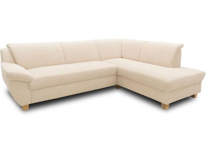 Ecksofa HOME AFFAIRE Yesterday zeitlos und elegant, bequeme Armlehnen, L-Form , beige (creme), B:254cm H:80cm T:186cm, 100% Polyester;Primabelle-Microfaser (100% Polyester);Antikleder-Optik Melrose (100% Polyester), Sofas, Ecksofa, wahlweise mit Bettfunktion, auch in Cord von Home-affaire