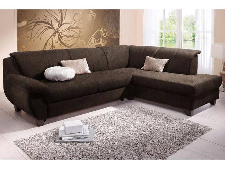 Ecksofa, Microfaser, Braun 254×186 cm, L-Form, Mit Bettfunktion, Klassisch, Home-affaire von Home-affaire