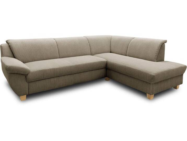 Ecksofa HOME AFFAIRE Yesterday L-Form , braun (schlamm), B:254cm H:80cm T:186cm, 100% Polyester, Primabelle-Microfaser (100% Polyester), Antikleder-Optik Melrose (100% Polyester), Sofas, Microfaser MELROSE, mocca von Home-affaire