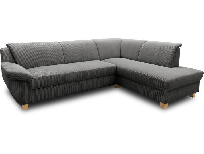 Ecksofa HOME AFFAIRE Yesterday zeitlos und elegant, bequeme Armlehnen, L-Form , grau, B:254cm H:80cm T:186cm, 100% Polyester;Primabelle-Microfaser (100% Polyester);Antikleder-Optik Melrose (100% Polyester), Sofas, wahlweise mit Bettfunktion, auch in Cord von Home-affaire