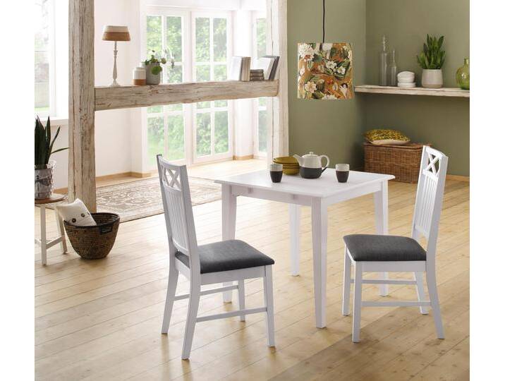 Esstisch HOME AFFAIRE Fullerton , weiß, B:80cm H:76cm T:80cm, Tische, aus massivem Kiefernholz, in drei verschiedenen Größen von Home-affaire