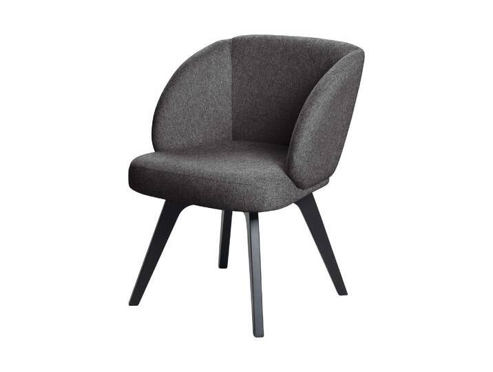 Esszimmersessel HOME AFFAIRE Aretha Esszimmerstuhl, Bequemsessel mit abgerundete Rückenlehne , schwarz (jet schwarz), B:61,5cm H:87cm T:67cm, 90% PES, 5% Nylon, 5% Rayon, Sessel, mit massiven Buchenholzbeinen, gepolstert, in 3 Farben erhältlich von Home-affaire