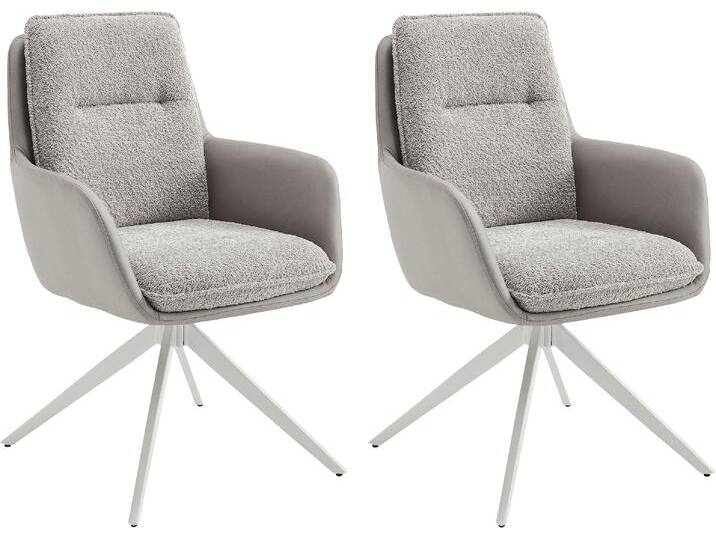 Esszimmerstuhl HOME AFFAIRE Barcelona , grau (grau, weiß), H:92cm T:59cm, Metall, Stühle, verschiedene Gestelle in Holz oder Metall von Home-affaire