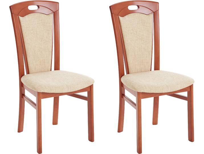 Esszimmerstuhl HOME AFFAIRE FERDI Made in Italy, Massivholz , braun (kirsch, beige), B:48cm H:100cm T:57cm, 67% Polyacryl/ 33% Polyester, Stühle, Bezug Feinstruktur (wasser- und fleckabweisend) oder Struktur von Home-affaire