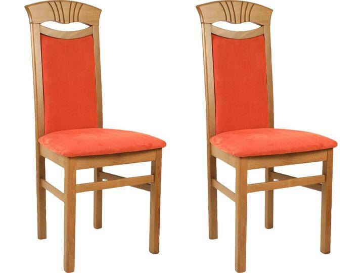 Esszimmerstuhl HOME AFFAIRE Franz , orange (terra, eichefarbe), B:46cm H:101cm T:51cm, Stühle, strapazierfähige Microfaser, Gestell Buche natur oder weiß, Holzstuhl von Home-affaire