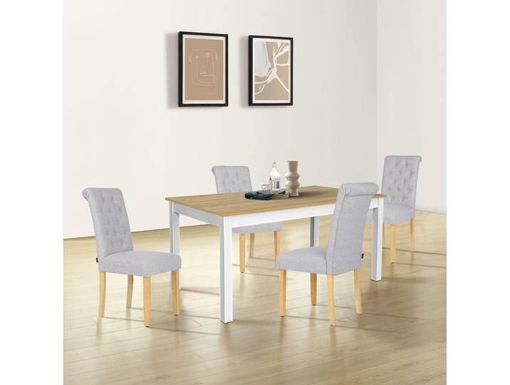 Esszimmerstuhl HOME AFFAIRE Liao, TOPSELLER, OTTOs Choice, 2er-Set , grau (hellgrau), B:47cm H:98cm T:63cm, Sperrholz, Schaumstoff, Stoff, Gummi, Holzbein, Stühle, pflegeleichter Webstoff Bezug, Knopfheftung, Sitzhöhe ca. 51 cm von Home-affaire