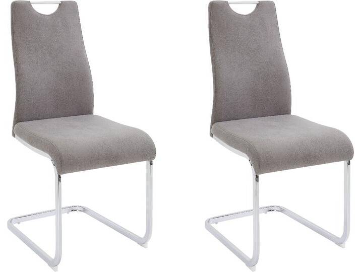 Esszimmerstuhl HOME AFFAIRE Milano , grau (grau, silberfarben), B:43cm H:96cm T:57cm, Vintage Stoff, 100% Polyester, Stühle, (2 oder 4 Stück), Bezug in Microfaser oder Cord, Freischwinger von Home-affaire