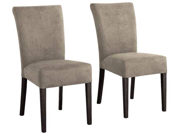Esszimmerstuhl HOME AFFAIRE Queen , grau (taupe), B:46cm H:93cm T:64cm, Massivholz, Stühle, Beine aus massiver Buche, wengefarben lackiert, Polsterstuhl von Home-affaire