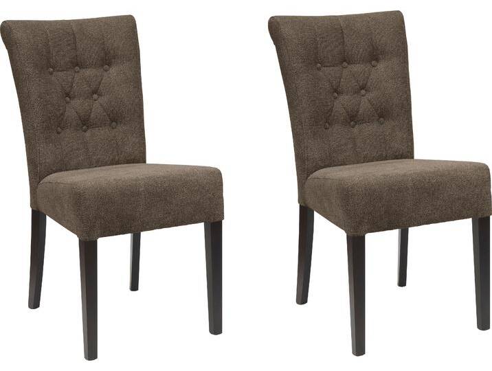 Esszimmerstuhl HOME AFFAIRE Queen BESTSELLER , braun (braun, wenge), B:46cm H:93cm T:64cm, Polyester, Stühle, Polsterstuhl mit Knopfheftung, 2er, 4er oder 6er Set von Home-affaire