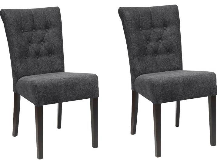 Esszimmerstuhl HOME AFFAIRE Queen BESTSELLER , grau (anthrazit, wenge), B:46cm H:93cm T:64cm, Polyester, Stühle, Polsterstuhl mit Knopfheftung, 2er, 4er oder 6er Set von Home-affaire
