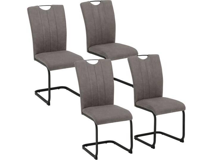 Freischwinger HOME AFFAIRE Napoli , grau (vintage hellgrau, anthrazit), B:43cm H:96,5cm T:60cm, Polyurethan, Polyester, Stühle, Vintage-Mikrofaser Bezug, Belastbarkeit bis 130kg, im 2er oder 4er Set von Home-affaire