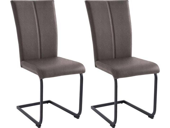 Freischwinger HOME AFFAIRE Nils , braun (dunkelbraun (capulet 4007)), B:42,5cm H:100cm T:60cm, Sperrholz, Metall, Polyester, Stühle, Stuhl belastbar bis 120 Kg, Gestell Metall im Chrom-Look oder Schwarz von Home-affaire