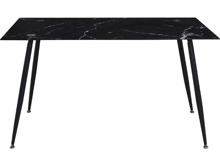 Glastisch HOME AFFAIRE Julia , schwarz (schwarz, schwarz, schwarz, weiß), B:140cm H:75cm T:80cm, Tische, Breite 140 cm, in Marmor-Optik von Home-affaire