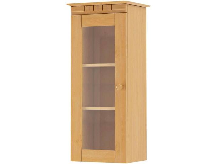 Hängevitrine HOME AFFAIRE Cubrix, wahlweise mit oder ohne Glastür , beige (natur gebeizt, gewachst), B:35cm H:85cm T:28cm, Massivholz, Schränke, aus schönem massivem Kiefernholz, Breite 35 cm, Höhe 85 cm von Home-affaire