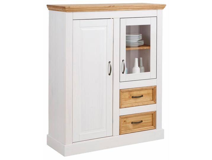 Highboard HOME AFFAIRE Selma , weiß (weiß, beize), B:100cm H:120cm T:38cm, Sideboards, Vitrine, Breite 100 cm, Topseller von Home-affaire