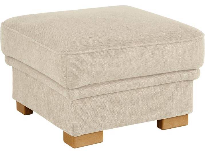 Hocker HOME AFFAIRE Amrum , beige (creme), B:73cm H:46cm T:73cm, Struktur Blume (100% Polyester), Jacquard ( 100% Polyester ), Chenille (90% Polyester, 10% Polyacryl), Hocker, mit Federkern von Home-affaire