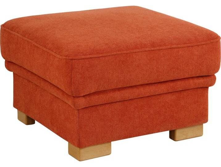 Hocker HOME AFFAIRE Amrum , orange (terra), B:73cm H:46cm T:73cm, Struktur Blume (100% Polyester), Jacquard ( 100% Polyester ), Chenille (90% Polyester, 10% Polyacryl), Hocker, mit Federkern von Home-affaire