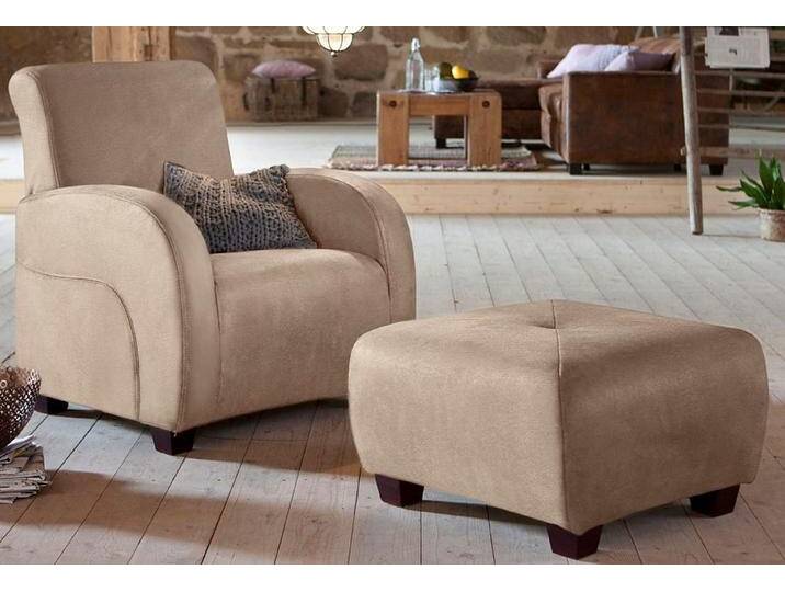Hocker HOME AFFAIRE Falk , beige (creme), B:67cm H:62cm T:42cm, Microfaser in Antiklederoptik (100% Polyester), Microfaser PRIMABELLE (100% Polyester), Hocker, kleine Ausführung von Home-affaire