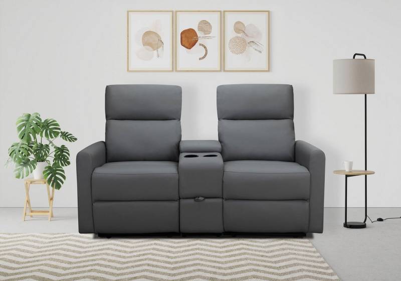 Home affaire 2-Sitzer Daoulas, 2er-Kinosofa, TV-Sessel, Multimedia-Sofa, Kinosofa mit Relaxfunktion, Getränkehalter und Stauraum von Home affaire