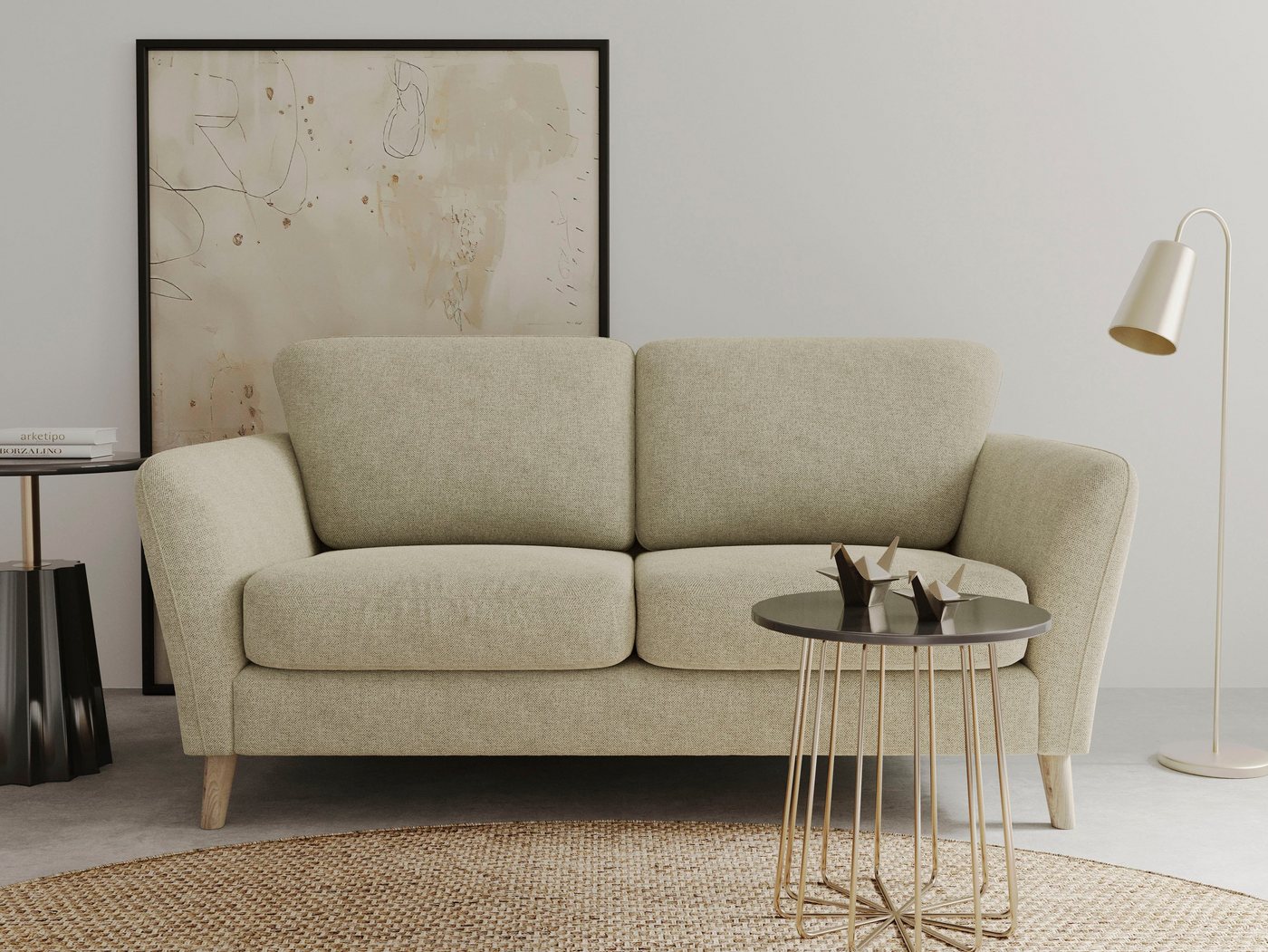 Home affaire 2-Sitzer MARSEILLE Sofa 170 cm, mit Massivholzbeinen aus Eiche, verschiedene Bezüge und Farbvarianten von Home affaire
