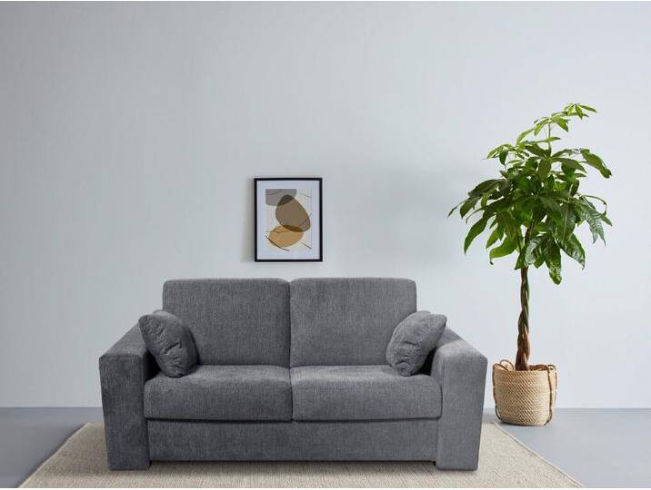 Home affaire 2-Sitzer Roma Matratzenhöhe 14 cm, Dauerschlaffunktion, mit Unterfederung, Liegemaße ca 123x198 cm, grau, dunkelgrau Home affaire 2-Sitzer Roma Matratzenhöhe 14 cm, Dauerschlaffunktion, mit Unterfederung, Liegemaße ca 123x198 cm, grau, dunkelgrau von Home-affaire