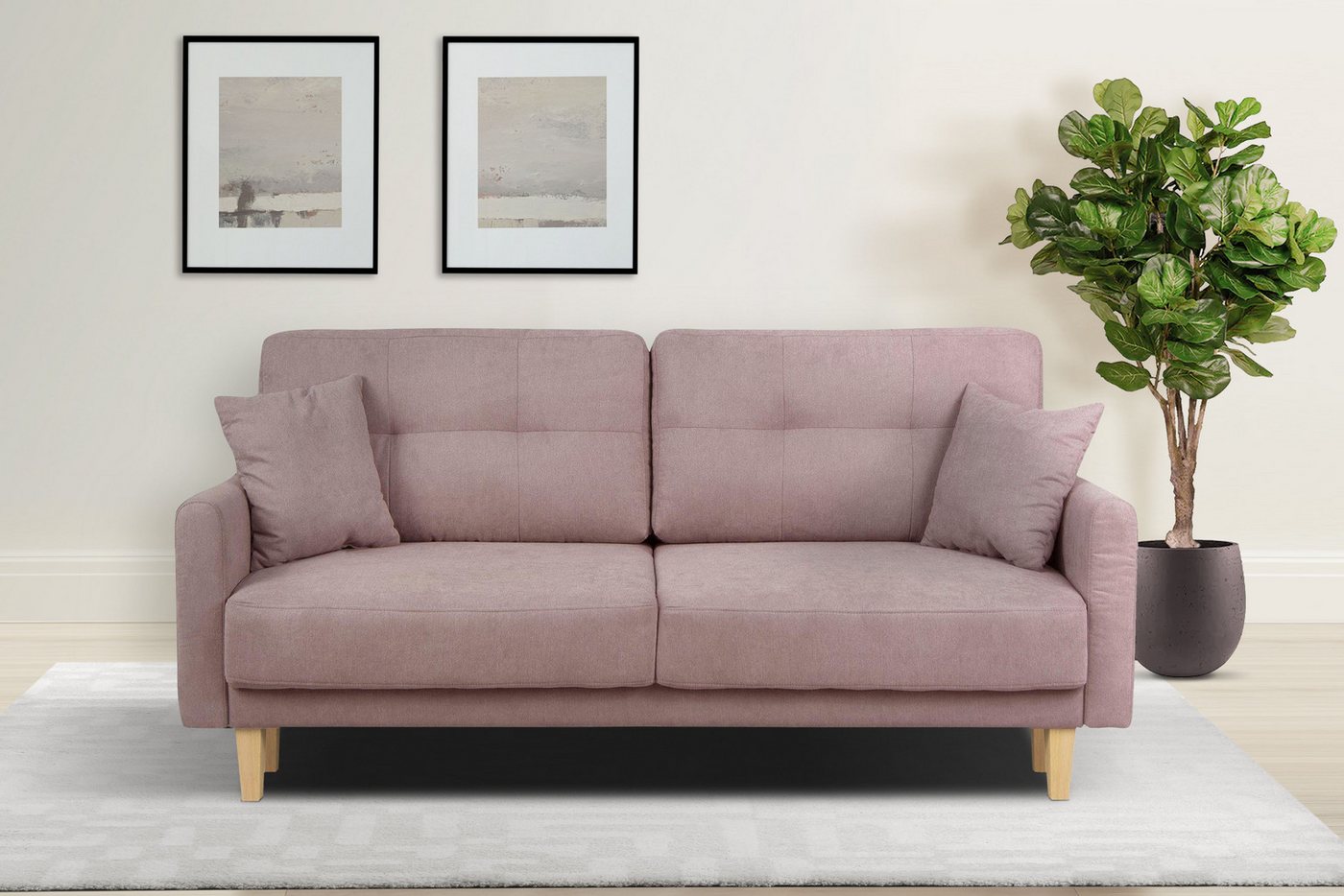 Home affaire 2-Sitzer TRIPLO mit Wellenunterfederung, Maße B/T/H: 165/100/89 cm, Sofa mit Steppung im Rückenbereich, incl. Rückenkissen und Zierkissen Home affaire 2-Sitzer TRIPLO mit Wellenunterfederung, Maße B/T/H: 165/100/89 cm, Sofa mit Steppung im Rückenbereich, incl. Rückenkissen und Zierkissen von Home affaire