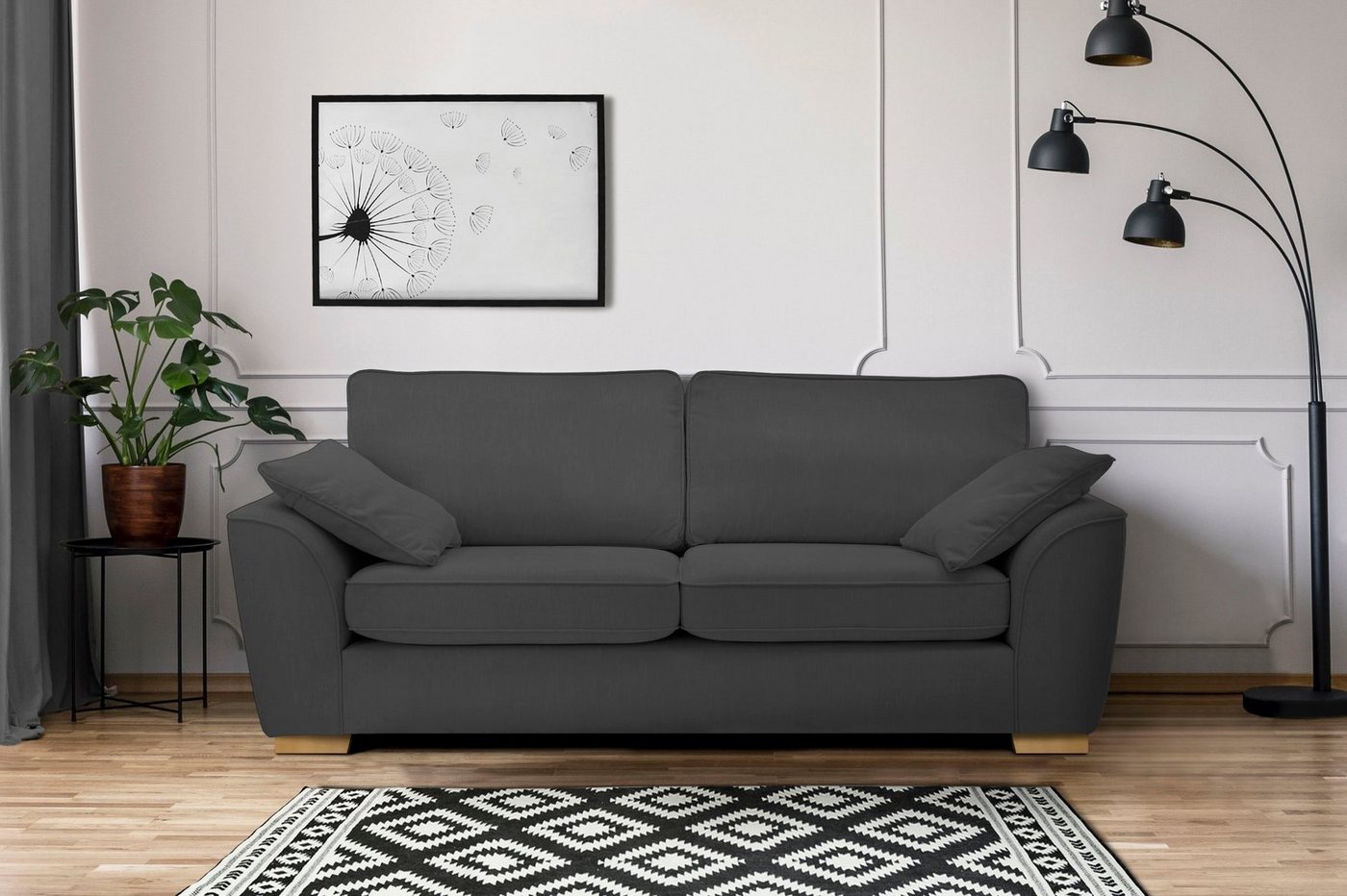 Home affaire 3-Sitzer Savoy, gemütliches Sofa mit vielen Kissen, in 2 Bezugsqualitäten von Home affaire
