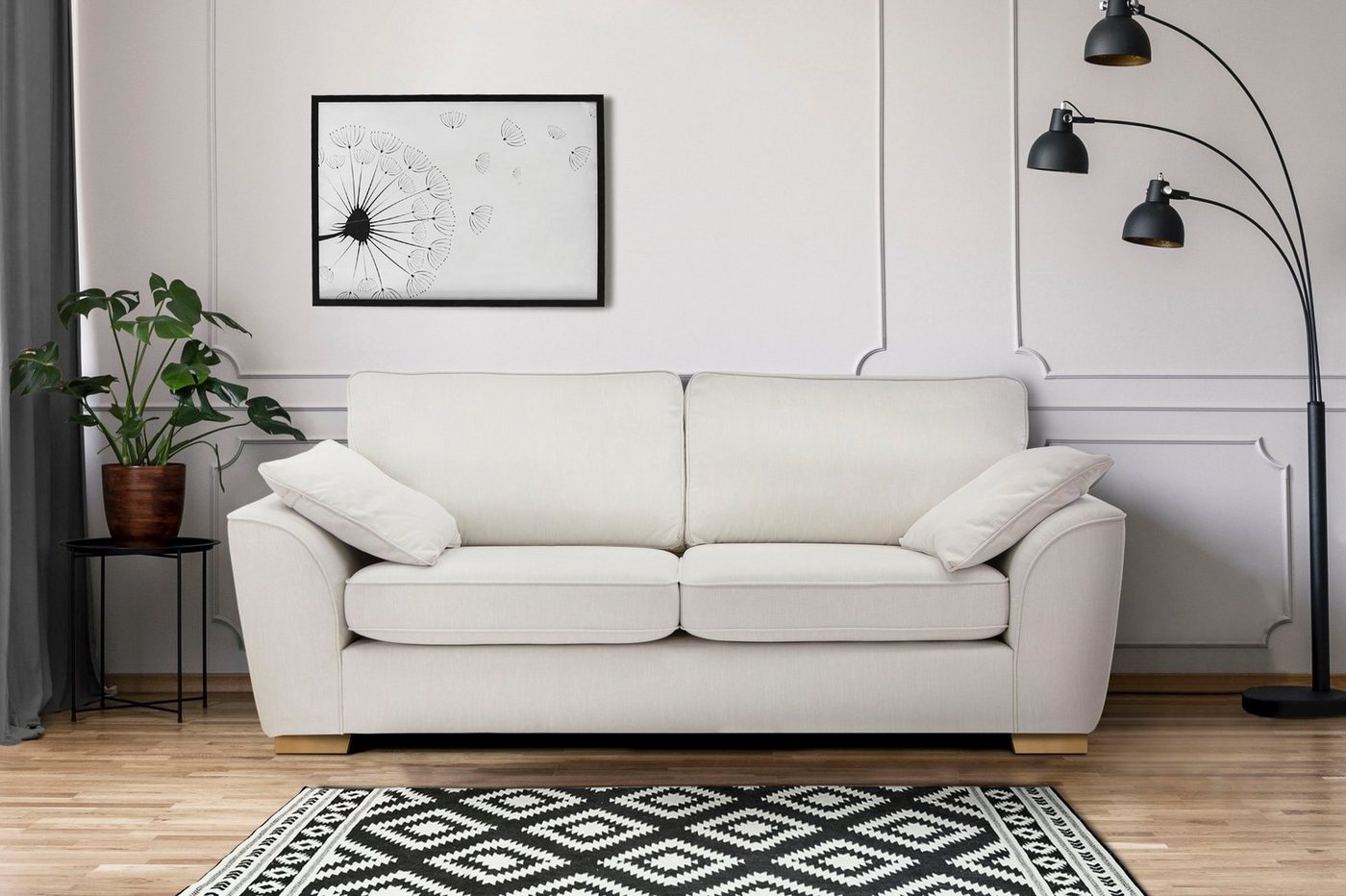 Home affaire 3-Sitzer Savoy, gemütliches Sofa mit vielen Kissen, in 2 Bezugsqualitäten von Home affaire