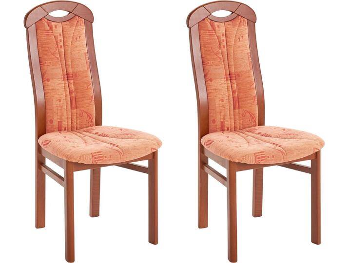 Home affaire 4-Fußstuhl ALEX, Stuhl,Armlehnstuhl, Stuhl, Armlehnstuhl, Ausführung mit und ohne wasserabweisender Stoff, braun orange, Struktur Stoff von Home-affaire