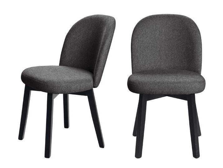 Home affaire 4-Fußstuhl Aretha Esszimmerstuhl, Wohnstuhl, Polsterstuhl, Essstuhl (Set, 2 St), schwarz lackiertes Gestell aus massivem Buchenholz, gepolstertert, schwarz von Home-affaire