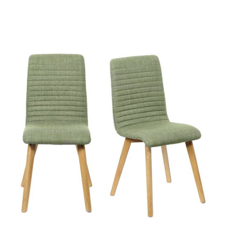 Home affaire 4-Fußstuhl Arosa Esszimmerstuhl, Polsterstuhl, Küchenstuhl, Speisestuhl, Essstuhl (Set, 2 St), 2er-Set, Beine aus Massivholz Eiche oder Buche, mit gestepptem Stoff von Home affaire