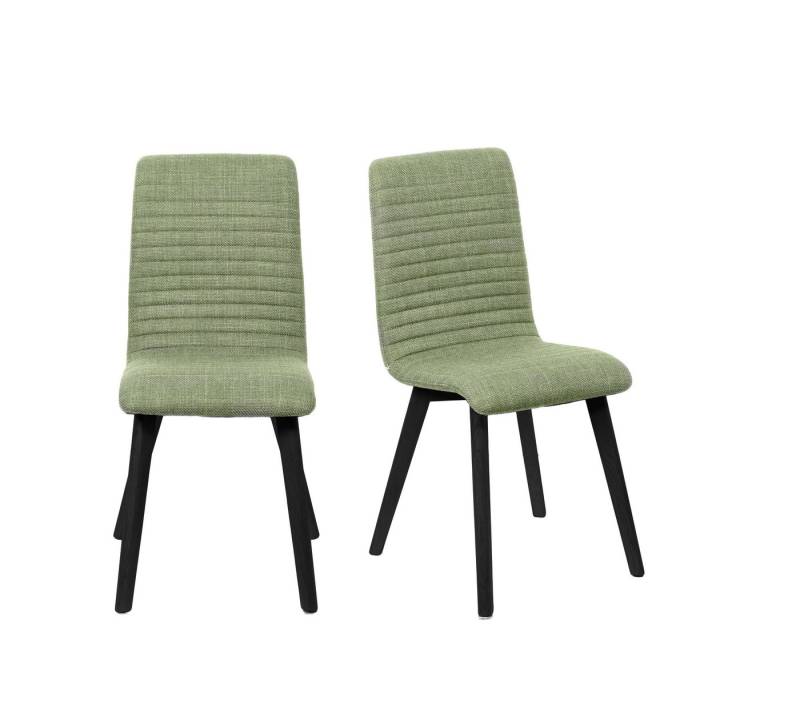 Home affaire 4-Fußstuhl Arosa Esszimmerstuhl, Polsterstuhl, Küchenstuhl, Speisestuhl, Essstuhl (Set, 2 St), 2er-Set, Beine aus Massivholz Eiche oder Buche, mit gestepptem Stoff von Home affaire