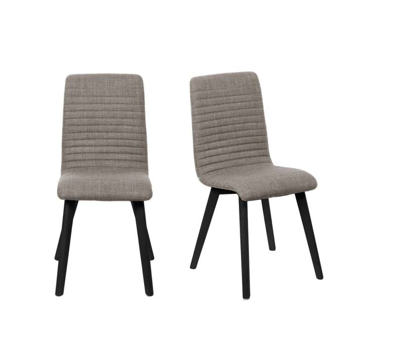 Home affaire 4-Fußstuhl Arosa Esszimmerstuhl, Polsterstuhl, Küchenstuhl, Speisestuhl, Essstuhl (Set, 2 St), 2er-Set, Beine aus Massivholz Eiche oder Buche, mit gestepptem Stoff von Home affaire
