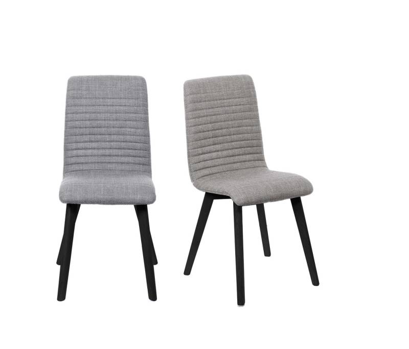 Home affaire 4-Fußstuhl Arosa Esszimmerstuhl, Polsterstuhl, Küchenstuhl, Speisestuhl, Essstuhl (Set, 2 St), 2er-Set, Beine aus Massivholz Eiche oder Buche, mit gestepptem Stoff von Home affaire