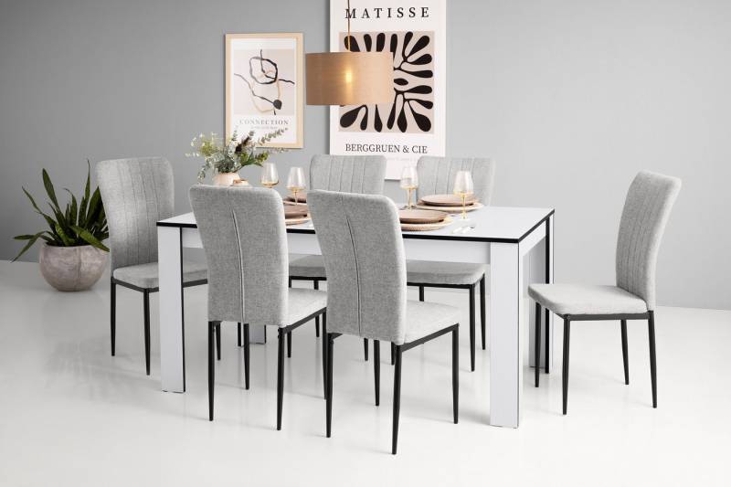 Home affaire 4-Fußstuhl Bergamo (Set, 6 St), erhältlich in Samt, Vintage-Mikrofaser und Webstoff in vielen Farben von Home affaire