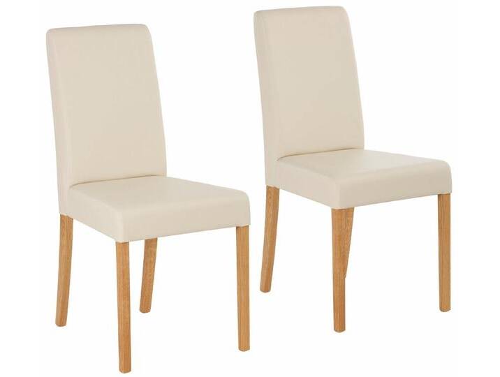 Home affaire 4-Fußstuhl Bologna (Set, 2 St), Gestell aus Massivholz, beige weiß, 2 St., beige von Home-affaire