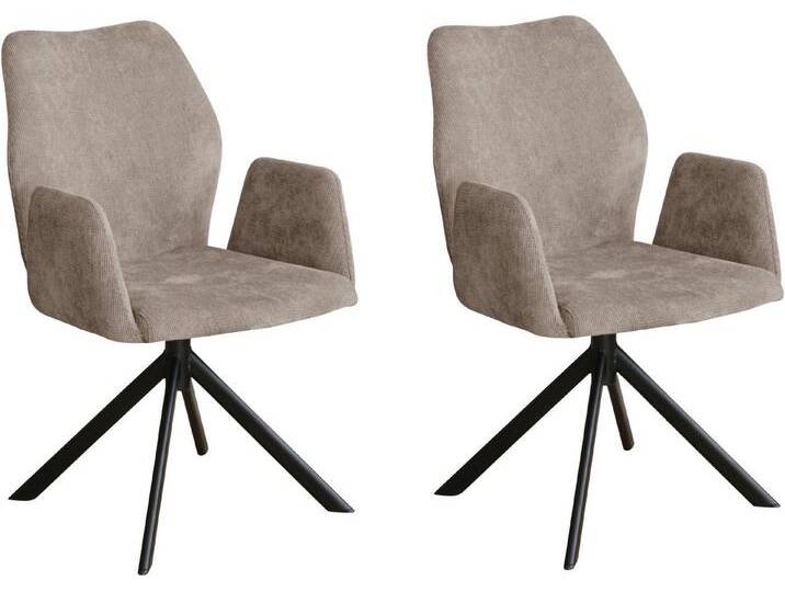 Home affaire Armlehnstuhl Hacienda (Set, 2 St), moderner Cord Bezug, braun, Cappuccino von Home-affaire