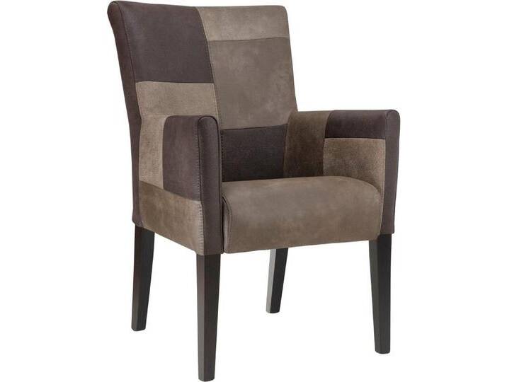 Home affaire Armlehnstuhl King (1 St), Bezug aus Microfaser, braun, wengefarben lackiert von Home-affaire