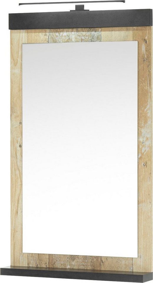 Home affaire Badspiegel SHERWOOD, Spiegel im modernen Design (1-St), in 2 Farben verfügbar, inkl. LED-Beleuchtung, mit Ablageboden von Home affaire