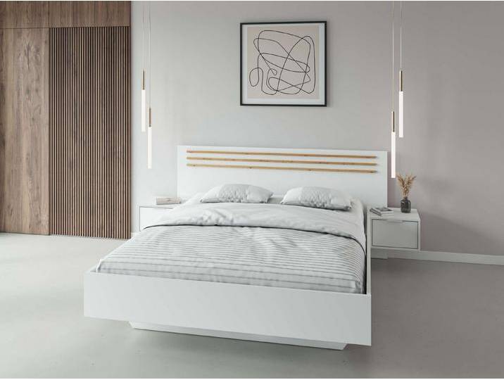 Home affaire Bett Bettgestell Calera mit zwei Nachttischen (Schlaffläche 180x200 cm) (Set, Bett mit 2 Nakos und 2 Schubladen), Bettgestell, mit Schubladen, BxTxH 265x204x96 cm von Home-affaire