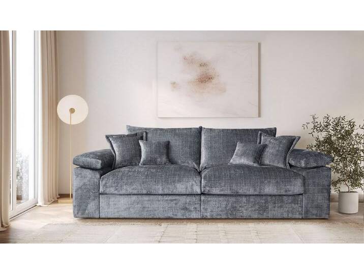 Home affaire Big-Sofa Soft&Cosy XL - Breite 246 cm, Mega-Sofa, Cord oder Chenille-Struktur, Federkern-Polsterung, grau, dunkelgrau von Home-affaire