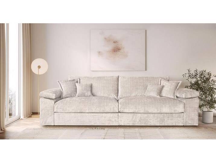 Home affaire Big-Sofa Soft&Cosy XXL - Breite 303 cm, Mega-Sofa, Cord oder Chenille-Struktur, Federkern-Polsterung, beige, beige von Home-affaire