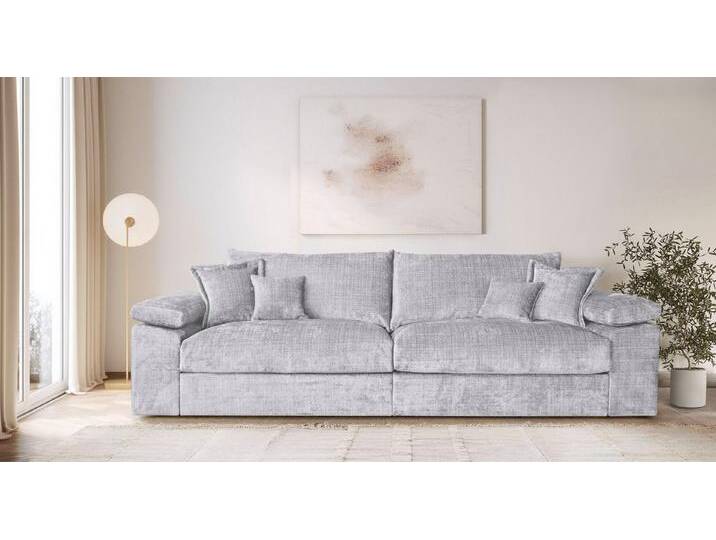 Home affaire Big-Sofa Soft&Cosy XXL - Breite 303 cm, Mega-Sofa, Cord oder Chenille-Struktur, Federkern-Polsterung, grau, hellgrau von Home-affaire