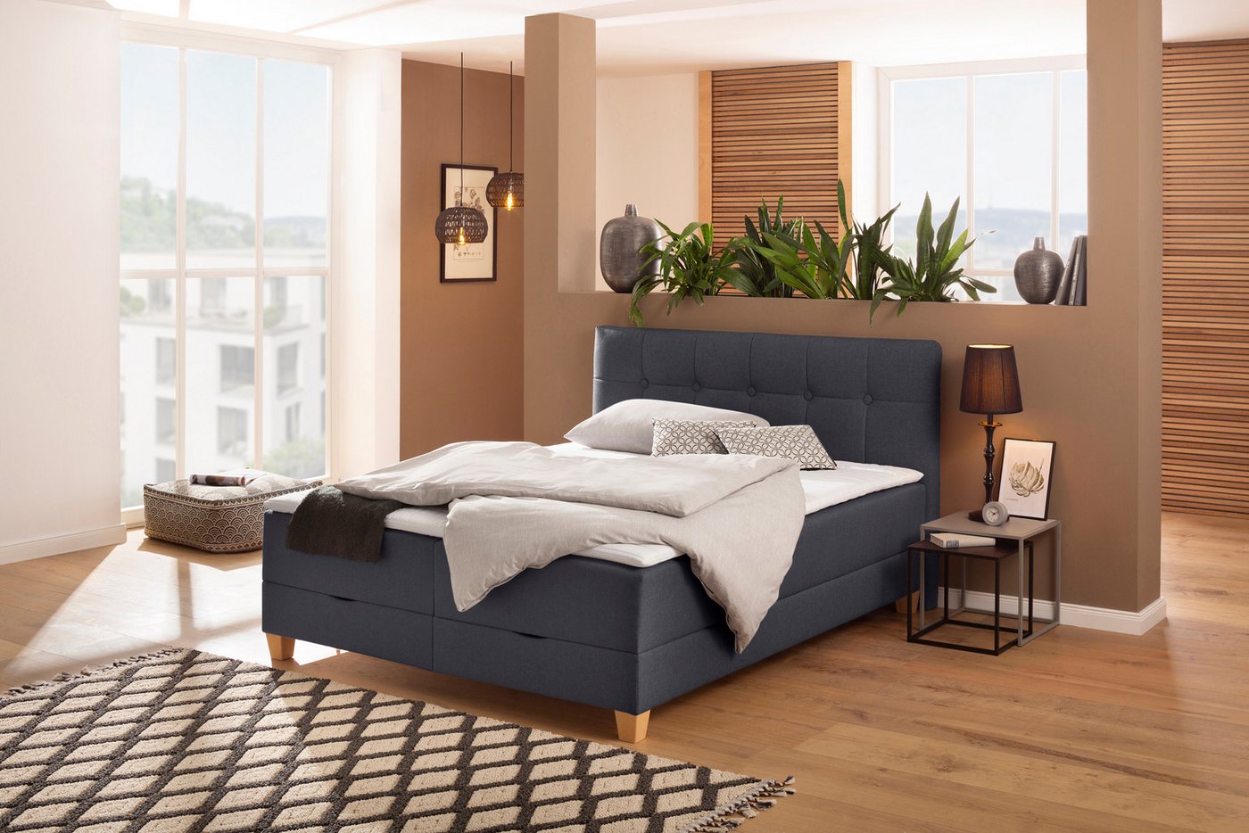 Home affaire Boxbett Lonrai, in H2,H3 & H4 und XXL - Überlänge 220cm wählbar, inkl. Topper Home affaire Boxbett Lonrai, in H2,H3 & H4 und XXL - Überlänge 220cm wählbar, inkl. Topper von Home affaire