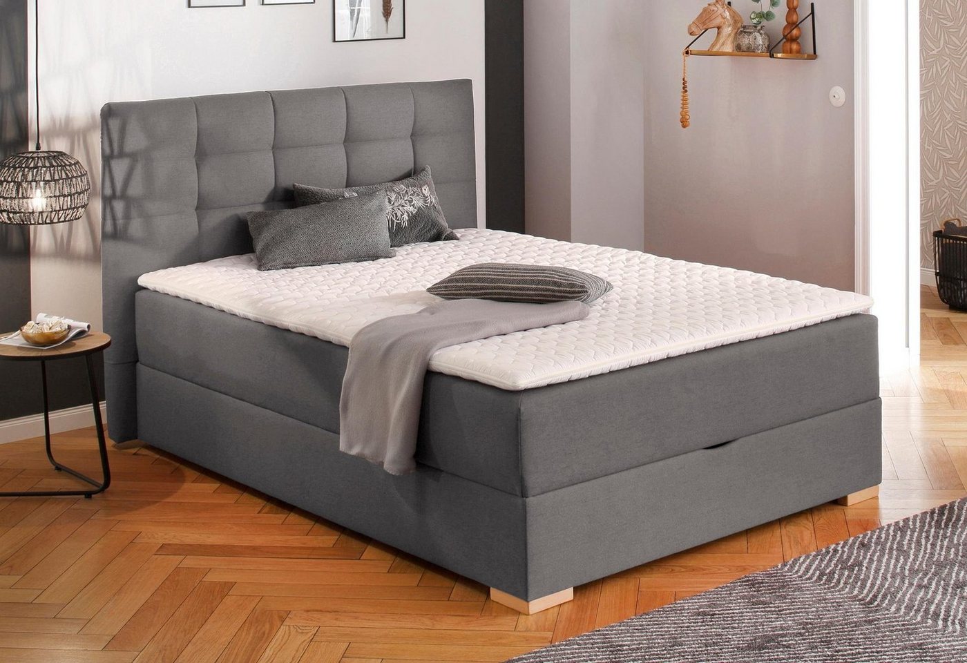 Home affaire Boxbett Olivet mit Bettkasten, in 4 Farben, 4 Breiten, 2 Matratzenarten, auch in Überlänge 220 cm von Home affaire