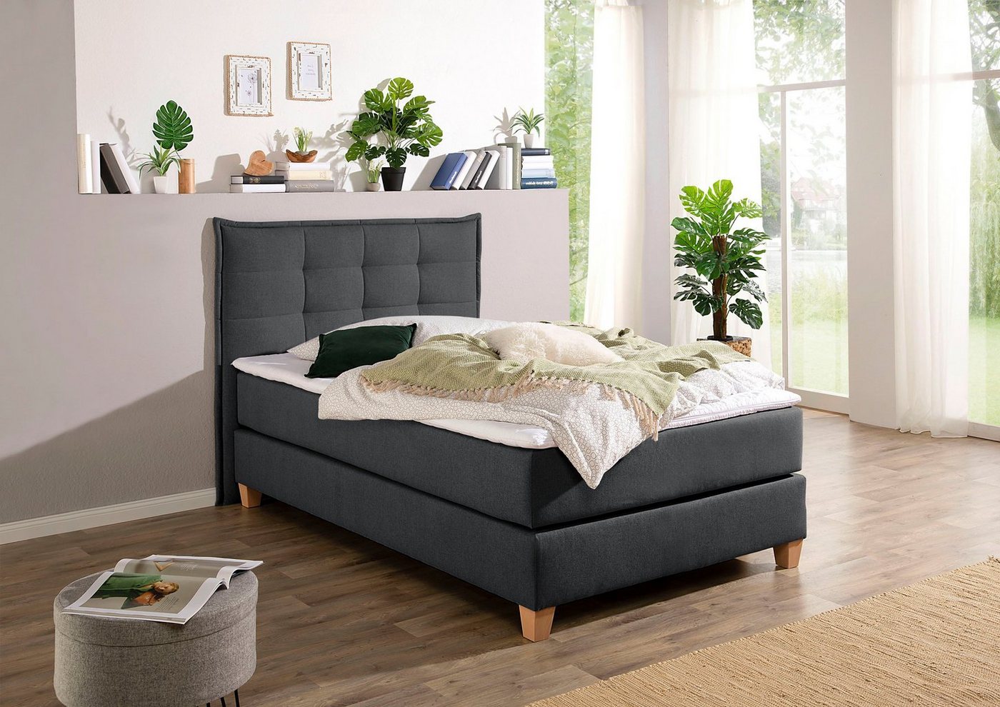 Home affaire Boxspringbett, inklusive Komfortschaum-Topper von Home affaire