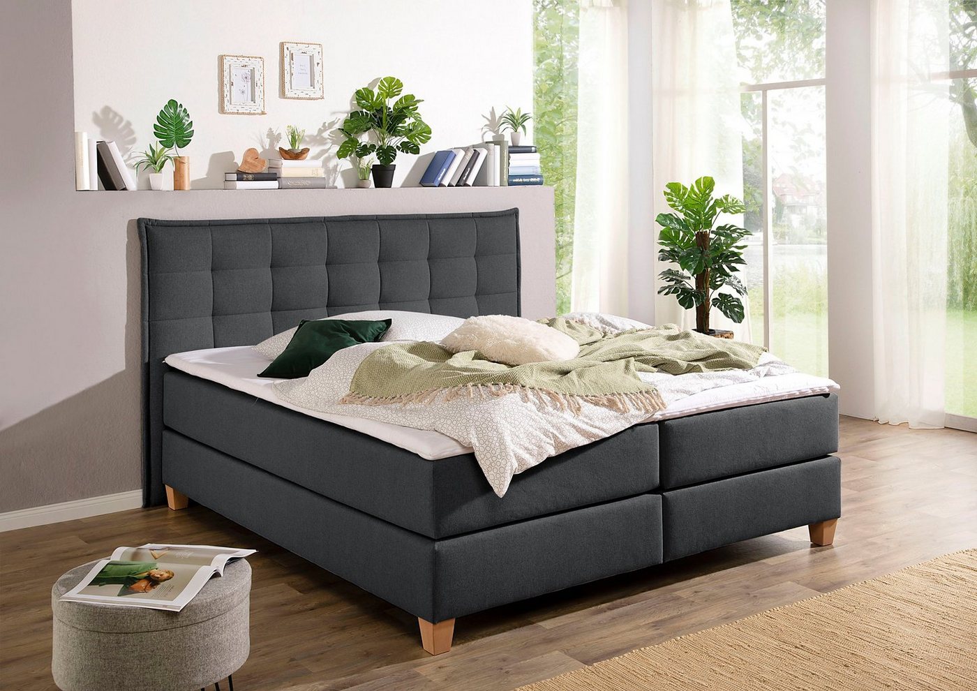 Home affaire Boxspringbett, inklusive Komfortschaum-Topper von Home affaire