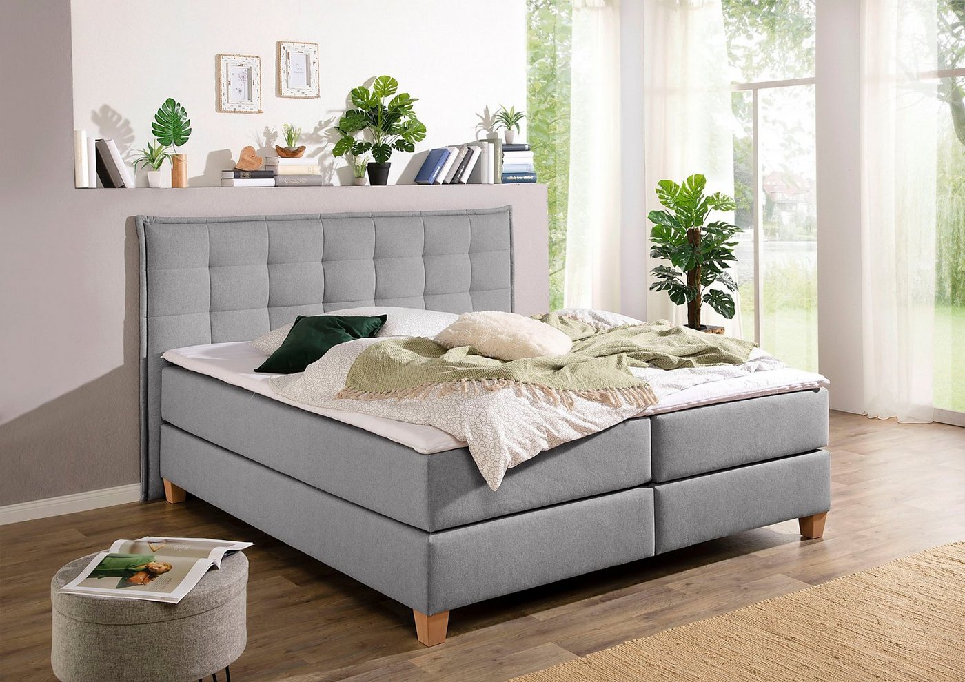 Home affaire Boxspringbett, inklusive Komfortschaum-Topper von Home affaire