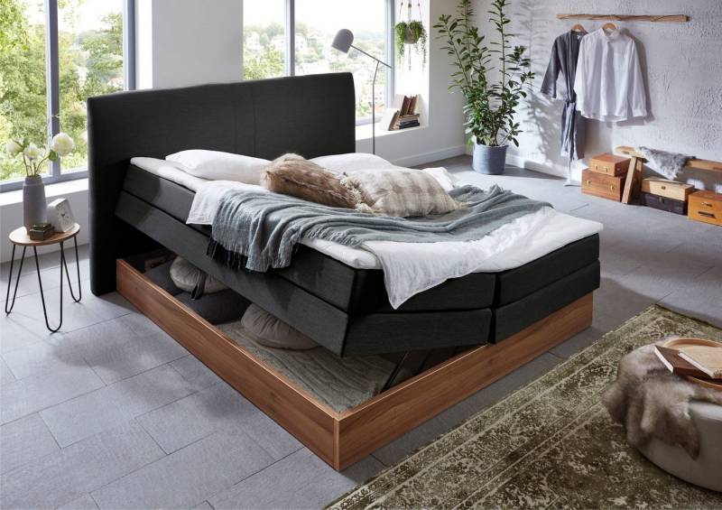 Home affaire Boxspringbett Blomen, mit Walnuss-Dekor, mit Bettkasten, verschiedene Härtegrade, mit Topper Home affaire Boxspringbett Blomen, mit Walnuss-Dekor, mit Bettkasten, verschiedene Härtegrade, mit Topper von Home affaire